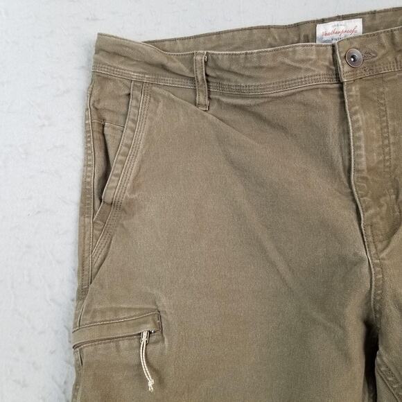 Weatherproof Vintage Pants Mens 40x30 Brown Relaxed Fit Utility Work Zip Pocket - Picture 3 of 13